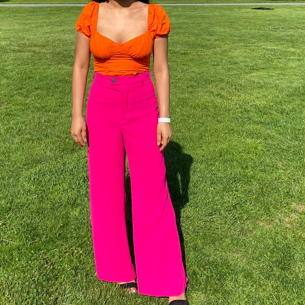 Hot pink Zara pants